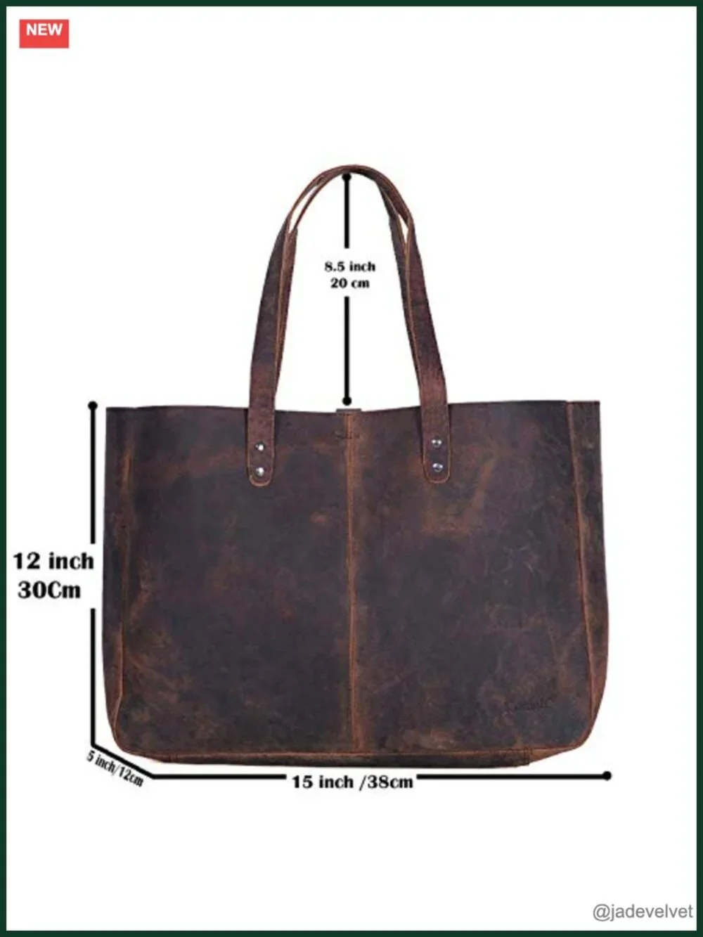 Vintage Leather Satchel Tote Bag - Distressed Top Grain Handbag - Multipurpose